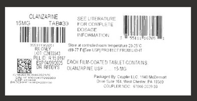 label - olanzapine 15mg